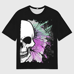 Футболка оверсайз мужская Half a skull, цвет: 3D-принт