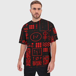 Футболка оверсайз мужская Twenty one pilots pattern rock, цвет: 3D-принт — фото 2