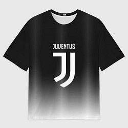 Мужская футболка оверсайз Ювентус серый градиент