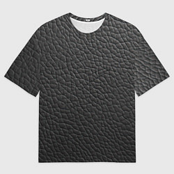 Мужская футболка оверсайз Кожа черная