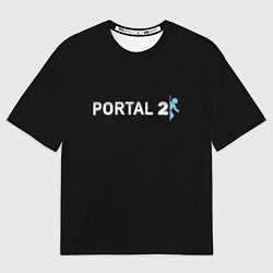 Мужская футболка оверсайз Portal 2 logo