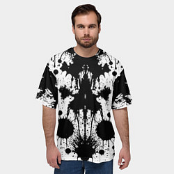 Футболка оверсайз мужская Psychedelic Rorschach test - ai art, цвет: 3D-принт — фото 2
