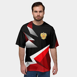 Футболка оверсайз мужская Russia uniform - красный и черный, цвет: 3D-принт — фото 2