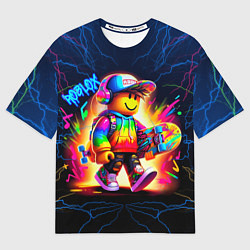 Футболка оверсайз мужская Roblox скейтер, цвет: 3D-принт