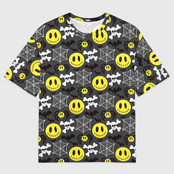 Мужская футболка оверсайз Смайлик хэллоуин