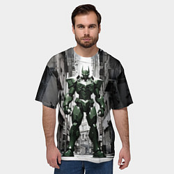 Футболка оверсайз мужская Массивный зелёный робот, цвет: 3D-принт — фото 2