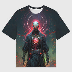 Футболка оверсайз мужская Постапокалиптический демон-киборг, цвет: 3D-принт