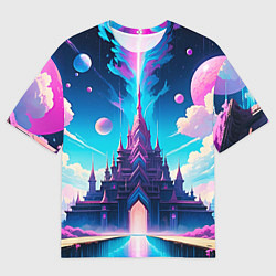 Мужская футболка оверсайз Сказочный город - пейзаж