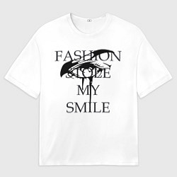 Мужская футболка оверсайз Мода украла мою улыбку