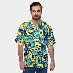 Футболка оверсайз мужская Монстры тропические, цвет: 3D-принт — фото 2