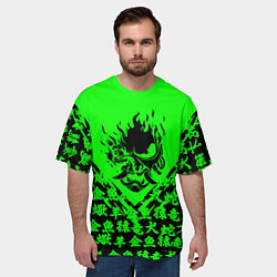 Футболка оверсайз мужская Samurai cyberpunk 2077 japan, цвет: 3D-принт — фото 2