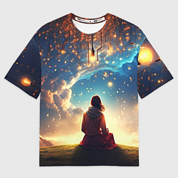 Мужская футболка оверсайз Небесный пейзаж - сюрреализм
