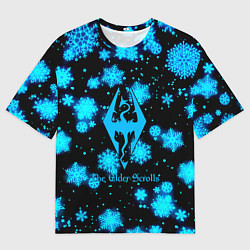 Футболка оверсайз мужская The Elder Scrolls logo winter, цвет: 3D-принт