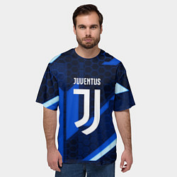 Футболка оверсайз мужская Juventus sport geometry steel, цвет: 3D-принт — фото 2