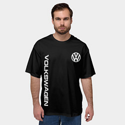 Футболка оверсайз мужская Volkswagen logo white, цвет: 3D-принт — фото 2