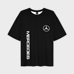 Мужская футболка оверсайз Mercedes benz logo white auto