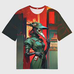 Футболка оверсайз мужская Винтажная девушка чумной доктор, цвет: 3D-принт