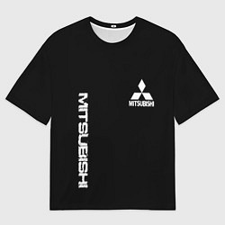 Футболка оверсайз мужская Mitsubishi logo white auto, цвет: 3D-принт
