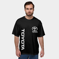 Футболка оверсайз мужская Toyota logo white steel, цвет: 3D-принт — фото 2