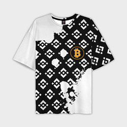 Футболка оверсайз мужская Bitcoin pattern binance, цвет: 3D-принт