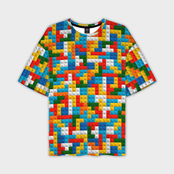 Мужская футболка оверсайз Разноцветные квадратные плитки