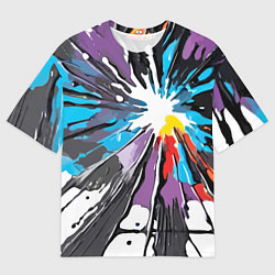 Футболка оверсайз мужская Кляксы краски - абстракция, цвет: 3D-принт