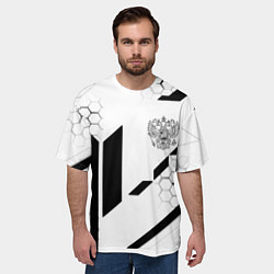 Футболка оверсайз мужская Герб Рф текстура геймер, цвет: 3D-принт — фото 2