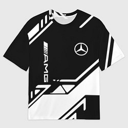 Футболка оверсайз мужская Mercedes bens geometry, цвет: 3D-принт