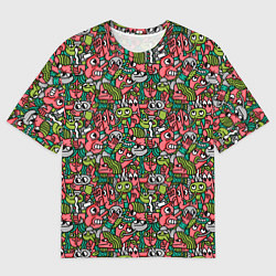 Футболка оверсайз мужская Человечки с длинными носами, цвет: 3D-принт