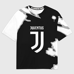 Футболка оверсайз мужская Juventus fc краски, цвет: 3D-принт