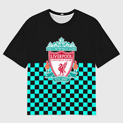 Футболка оверсайз мужская Liverpool fc sport клетка, цвет: 3D-принт