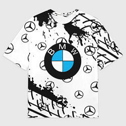 Мужская футболка оверсайз BMW x Mercedes краски