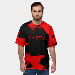 Футболка оверсайз мужская Ведьмак лого огонь, цвет: 3D-принт — фото 2