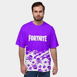 Футболка оверсайз мужская Fortnite skull pattern, цвет: 3D-принт — фото 2
