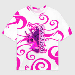 Футболка оверсайз мужская Samurai dragon steel, цвет: 3D-принт