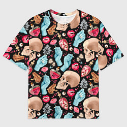 Мужская футболка оверсайз Магический цветной узор