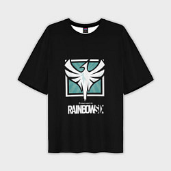 Мужская футболка оверсайз Rainbow six logo game ubisoft