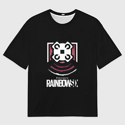 Мужская футболка оверсайз Радуга лого ачивки