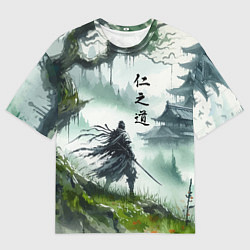 Мужская футболка оверсайз Samurai - ghost of Tsushima