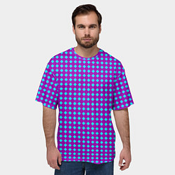 Футболка оверсайз мужская Паттерн кругов и ромбов, цвет: 3D-принт — фото 2