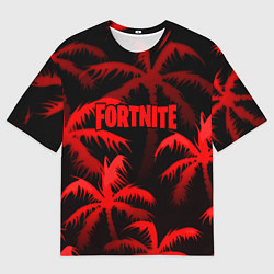Мужская футболка оверсайз Fortnite tropic red
