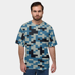 Футболка оверсайз мужская Пиксельный стиль камуфляж, цвет: 3D-принт — фото 2