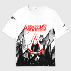 Футболка оверсайз мужская Assassins Creed огненное лого гейм, цвет: 3D-принт