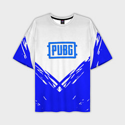 Футболка оверсайз мужская PUBG синие краски, цвет: 3D-принт