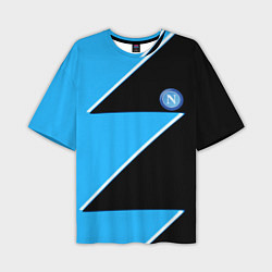 Мужская футболка оверсайз Napoli fc geometry blue