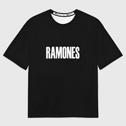 Мужская футболка оверсайз Ramones white logo