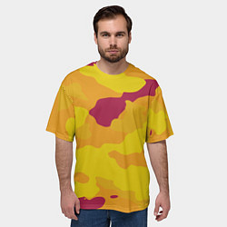Футболка оверсайз мужская Камуфляж золото текстура, цвет: 3D-принт — фото 2