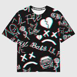 Мужская футболка оверсайз Lil Peep logo glitch