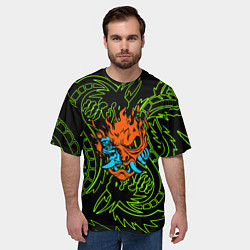 Футболка оверсайз мужская Samurai dragon steel logo, цвет: 3D-принт — фото 2