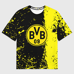 Футболка оверсайз мужская Borussia fc краски, цвет: 3D-принт